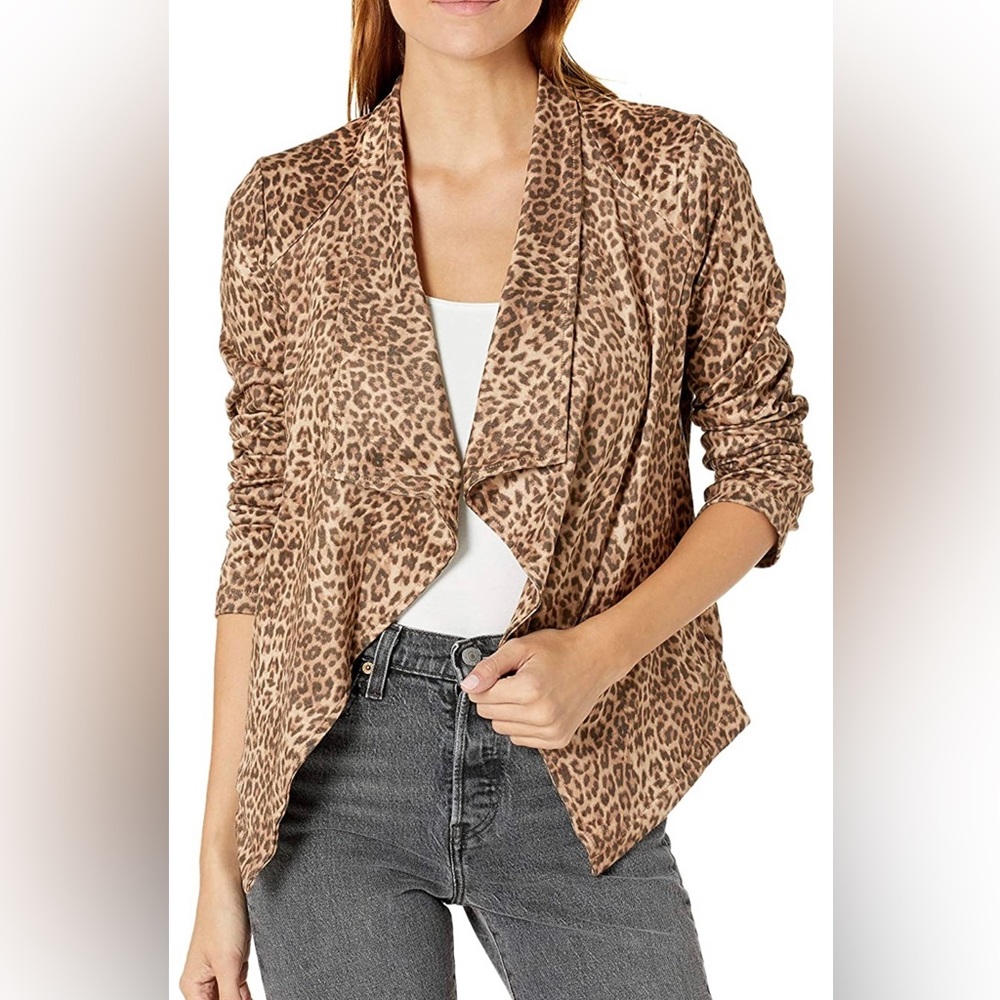 NWOT BB Dakota Faux Suede Leopard Print Blazer